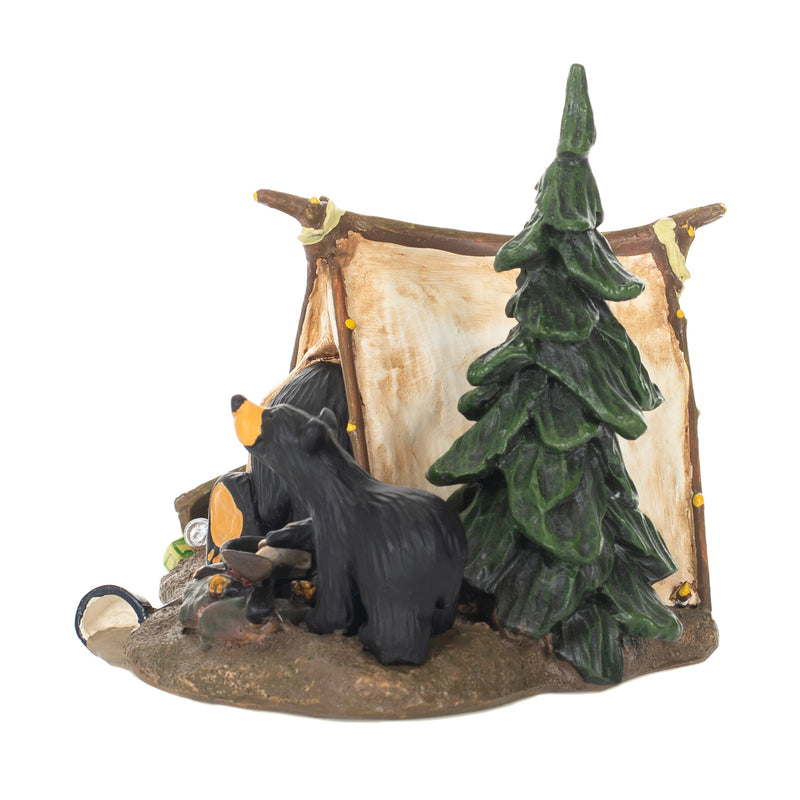 DEMDACO Camp Runamuck Bear Black Bear 5 x 7.5 Hand-cast Resin Figurine Sculpture