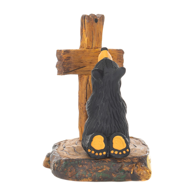 DEMDACO Pray Black Bear 5 x 5.5 Hand-cast Resin Figurine Sculpture