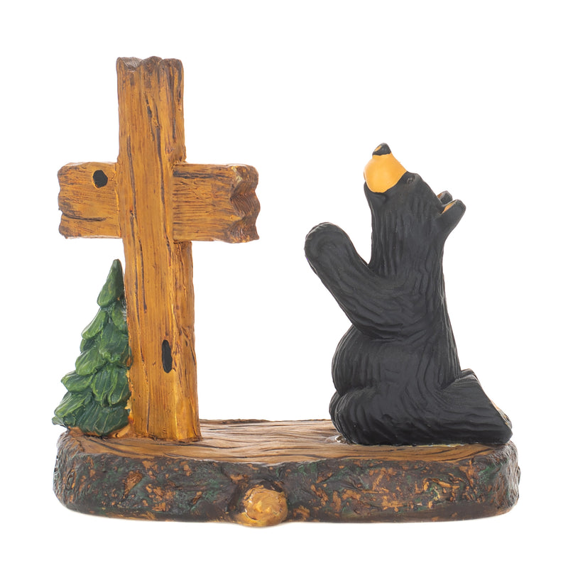 DEMDACO Pray Black Bear 5 x 5.5 Hand-cast Resin Figurine Sculpture