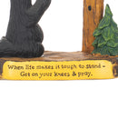 DEMDACO Pray Black Bear 5 x 5.5 Hand-cast Resin Figurine Sculpture