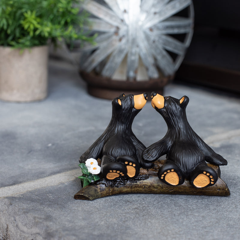 DEMDACO Kissin Bears Black Bear 4 x 6 Hand-cast Resin Figurine Sculpture