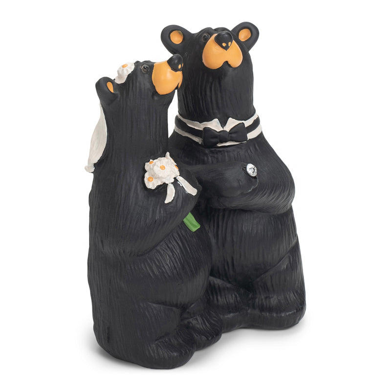 DEMDACO Wedding Couple Black Bear 6 x 4.5 Hand-cast Resin Figurine Sculpture