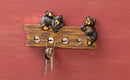 Black Bear Family 3.5 x 7.5 Hand-cast Resin Figurine Key Holder