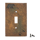 Demdaco Bear and Tracks Rustic Hand-Cast Single Switch Plate Cover