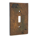 Demdaco Bear and Tracks Rustic Hand-Cast Single Switch Plate Cover