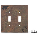 DEMDACO Bear and Tracks Rustic Hand-Cast Double Switch Plate Cover