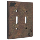 DEMDACO Bear and Tracks Rustic Hand-Cast Double Switch Plate Cover