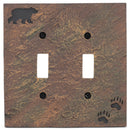 DEMDACO Bear and Tracks Rustic Hand-Cast Double Switch Plate Cover