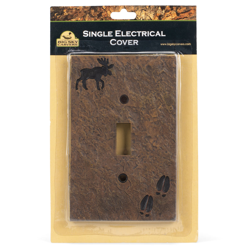 DEMDACO Moose and Tracks Rustic Hand-Cast Single Switch Plate Cover