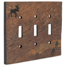 DEMDACO Moose and Tracks Rustic Hand-Cast Triple Switch Plate Cover