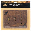 DEMDACO Moose and Tracks Rustic Hand-Cast Triple Switch Plate Cover