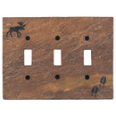DEMDACO Moose and Tracks Rustic Hand-Cast Triple Switch Plate Cover