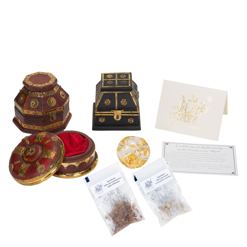 Three Kings Gifts The Original Gifts of Christmas Set of 3 Deluxe Box Gold Frankincense & Myrrh