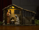 Christmas Nativity Lighted Stable Manger Figurine - 10 inch Scale
