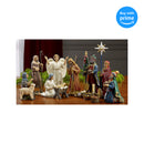 Set of 11 Nativity Figurines with Real Gold, Frankincense and Myrrh - 7 inch Scale