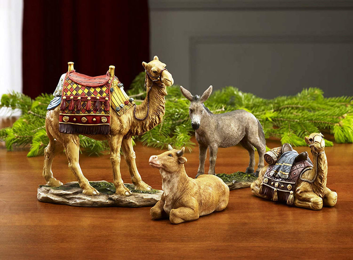 16 Piece Deluxe Edition Christmas Nativity Set with Real Frankincense