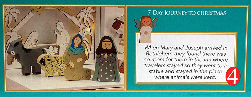 7 Day Journey to Christmas Childrens Interactive Wood Block Nativity Set of 12