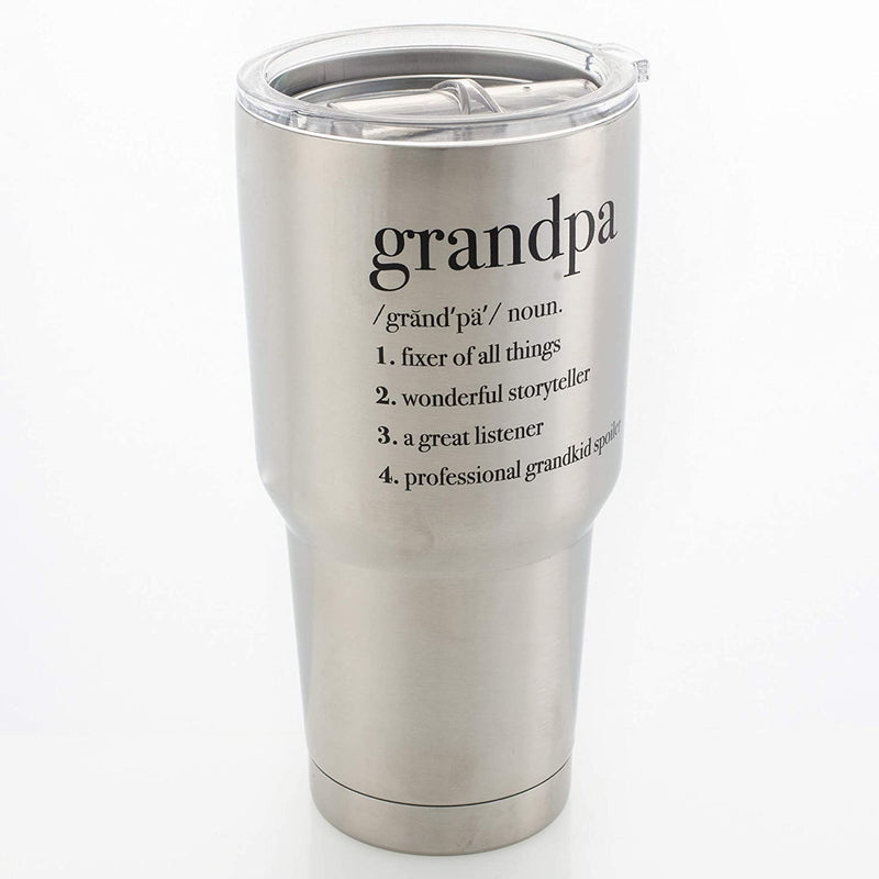 Elanze Designs Grandpa Family Definition Jumbo 30 Ounce Stainless Steel Travel Mug with Lid