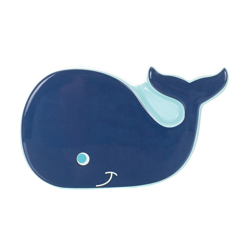 DEMDACO Smiling Whale Navy Blue Earthenware Childrens Coin Money Bank