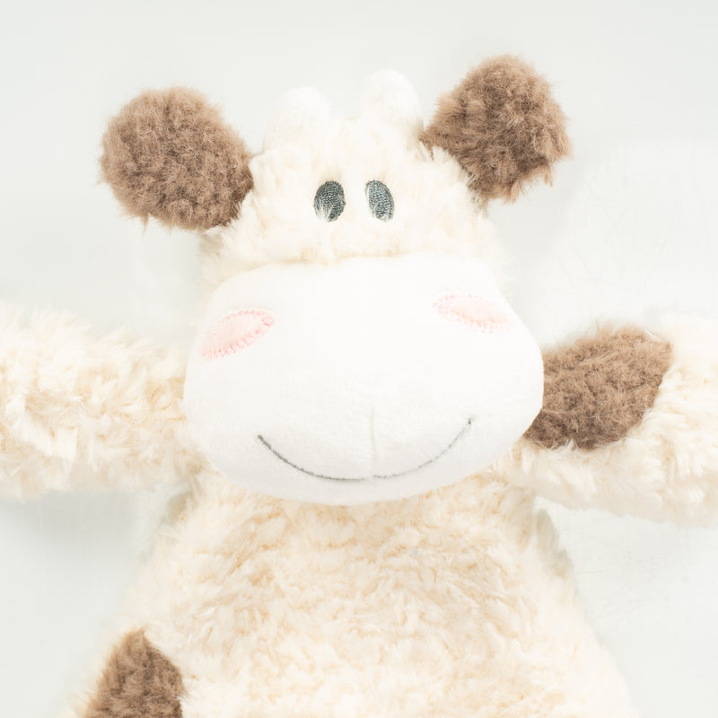 Moozer Cow Brown Spotted Childrens Plush Rattle Blankie