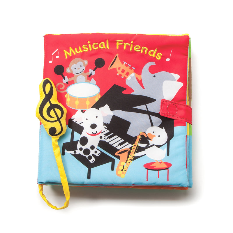 DEMDACO Playing Animal Friends Music Note Primary Hues Childrens Musical Soft Book Toy