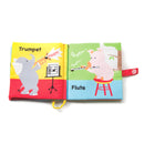 DEMDACO Playing Animal Friends Music Note Primary Hues Childrens Musical Soft Book Toy