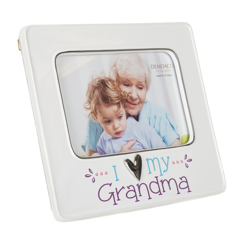 DEMDACO I "Heart" My Grandma 8 x 7 Ceramic with Metal Accents Picture Frame