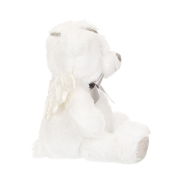 DEMDACO Angel Bear With Silver Crown Soft White Childrens Plush Stuffed Animal