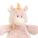 DEMDACO Wendy Unicorn Rose Pink Childrens Plush Rattle Blankie