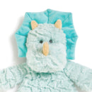 DEMDACO Darcy Dinosaur Aqua Blue Childrens Plush Rattle Blankie