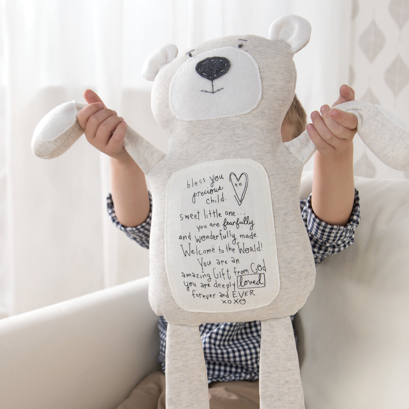 DEMDACO Bless You Precious Child Poetic Threads Bear Childrens Plush Stuffed Animal Toy