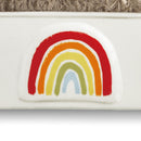 DEMDACO Rainbow Baby Glossy White 8 x 7 Ceramic Earthenware Wall and Tabletop Frame
