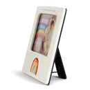 DEMDACO Rainbow Baby Glossy White 8 x 7 Ceramic Earthenware Wall and Tabletop Frame