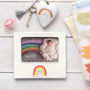DEMDACO Rainbow Baby Glossy White 8 x 7 Ceramic Earthenware Wall and Tabletop Frame