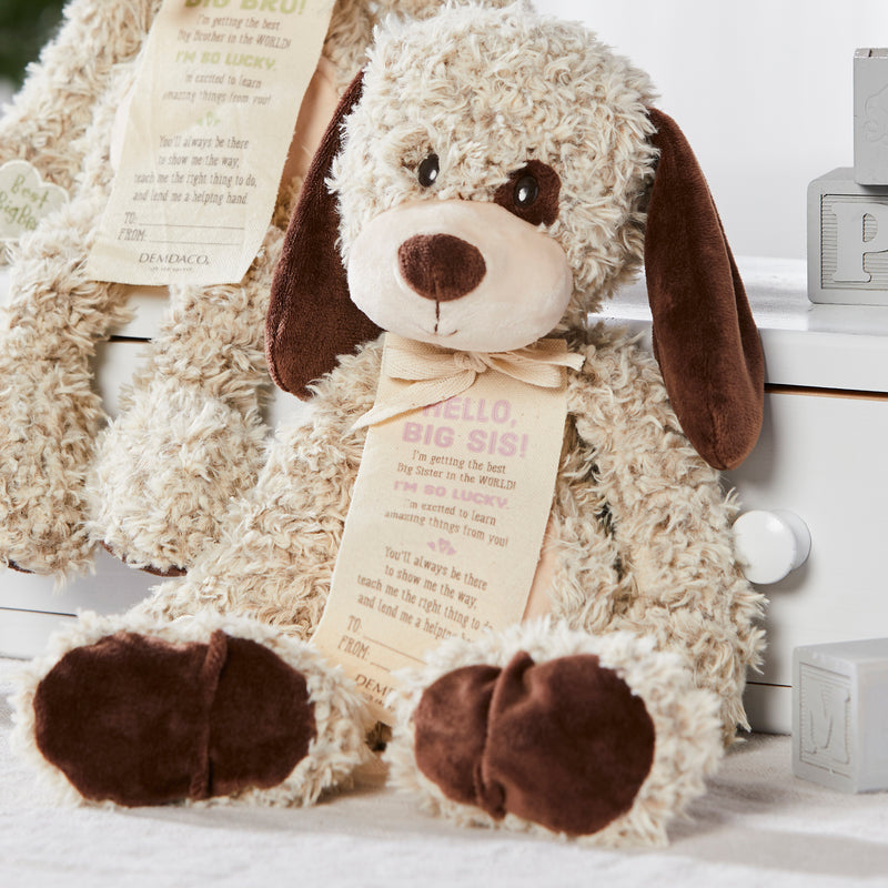 DEMDACO Big Sister Puppy Soft Brown 13 inch Plush Material Stuffed Animal Figure Toy