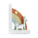 DEMDACO Noahs Ark Animals Rainbow and White 8 x 6 Wood and Metal Decorative Bookends