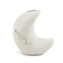 DEMDACO Love You to The Moon Glossy White 6 x 6 Ceramic Stoneware Childrens Toy Coin Piggy Bank