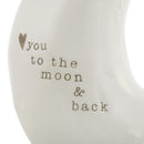 DEMDACO Love You to The Moon Glossy White 6 x 6 Ceramic Stoneware Childrens Toy Coin Piggy Bank