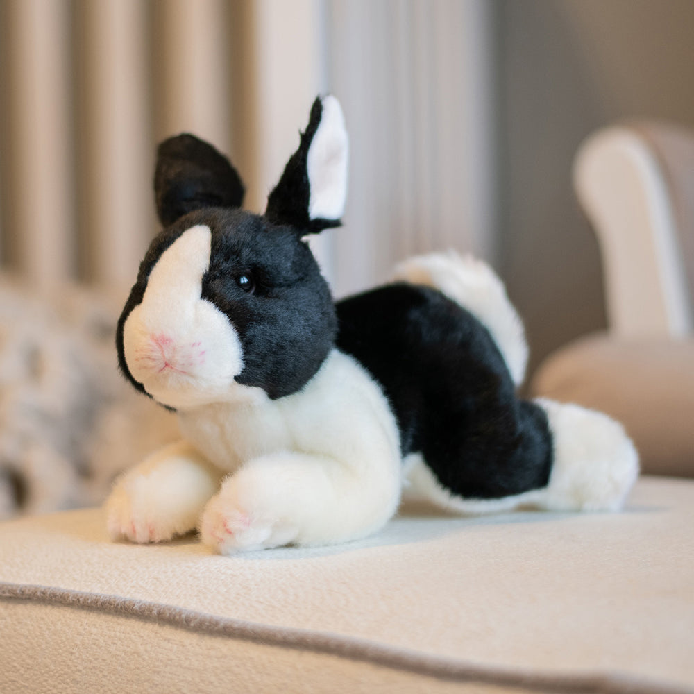 DEMDACO Dutch Bunny Large Black and White 11 Inch Plush Figure
