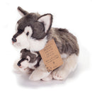 Nat and Jules Mommy Wolf and Pup Wintry Gray Childrens Plush Stuffed Animal Toy Set of 2
