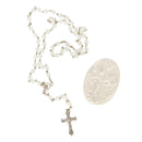 DEMDACO Rosary Classic White 3 x 2 Glossy Porcelain Decorative Trinket Box Set