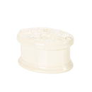 DEMDACO Rosary Classic White 3 x 2 Glossy Porcelain Decorative Trinket Box Set