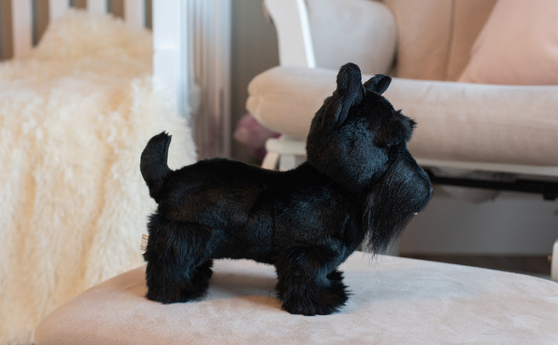 Nat and Jules Standing Small Scottish Terrier Dog Midnight Black Childrens Plush Stuffed Animal Toy