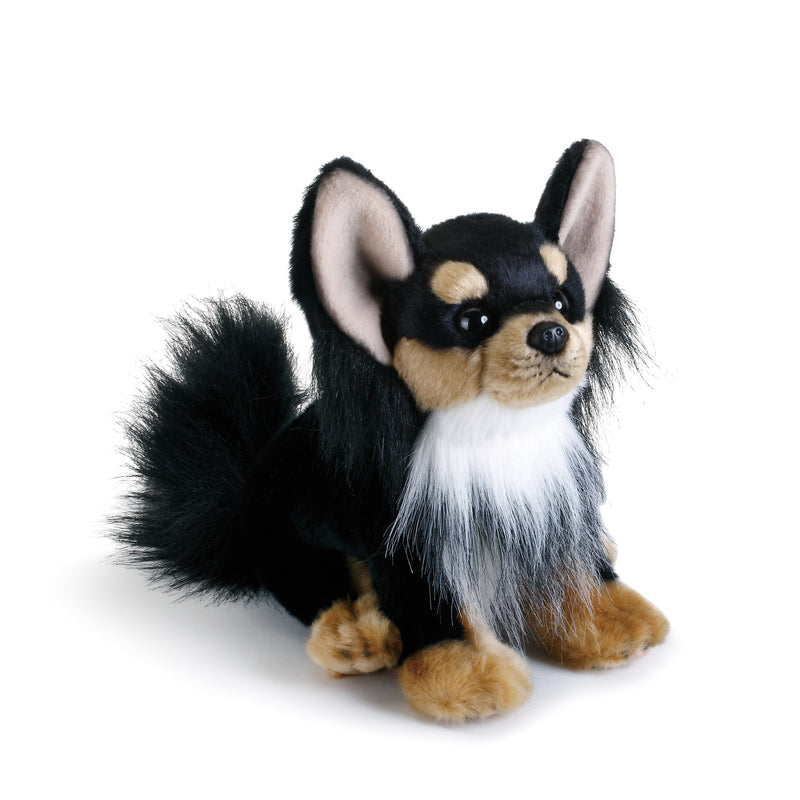 DEMDACO Black Long-Haired Chihuahua Childrens Plush Beanbag Stuffed Animal Toy