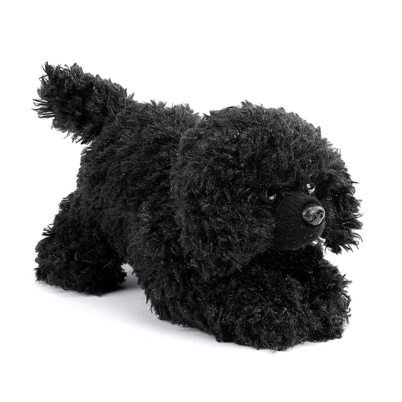 DEMDACO Poodle Stuffed Dog Curly Fuzzy Black 6 inch Plush Fabric Beanbag Figure Toy