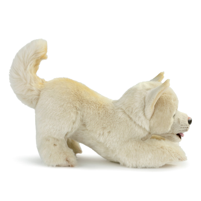 DEMDACO Mix Rescue Breed Dog Soft White 10 inch Plush Fabric Stuffed Figure Toy