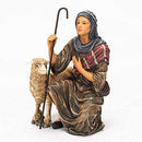 Nativity Shepherds and Angel for Three Kings Gifts 10 inch Christmas Nativity Set