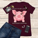 Southern Couture SC Classic Humble & Kind Farm Pig Womens Classic Fit T-Shirt - Maroon