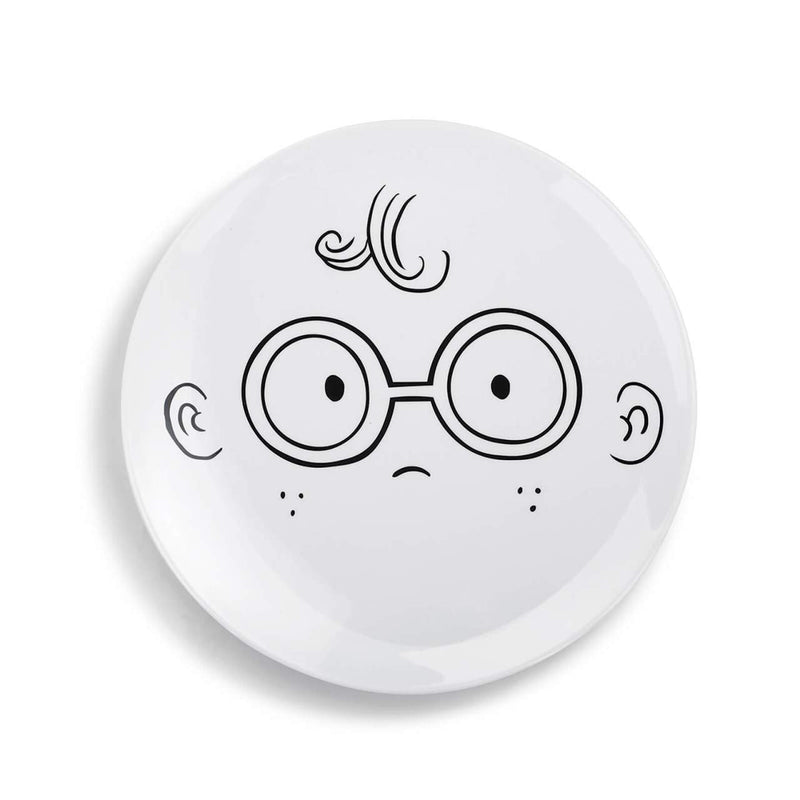 DEMDACO Food Art Face Characters 10 inch Melamine Dinner Plate Set of 2