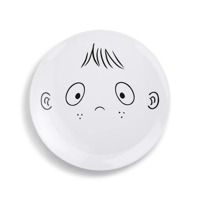 DEMDACO Food Art Face Characters 10 inch Melamine Dinner Plate Set of 2